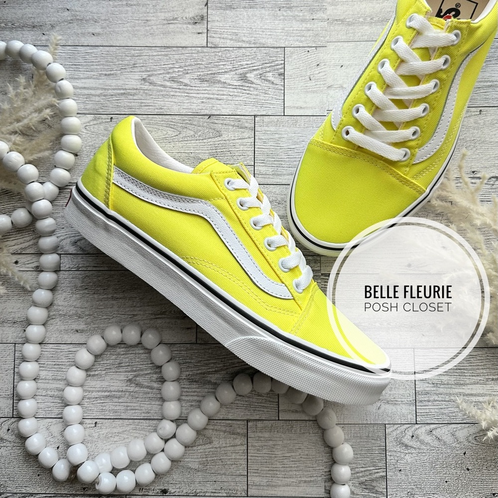 NWT Vans Neon Yellow Low Top Lace Up Old Skool Shoes